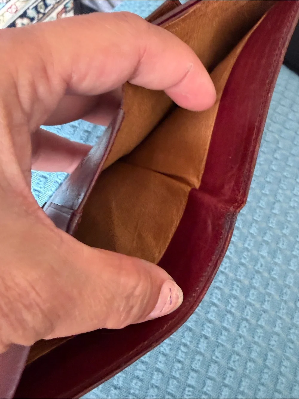 Yves Saint Laurent Men's Burgundy Leather wallet